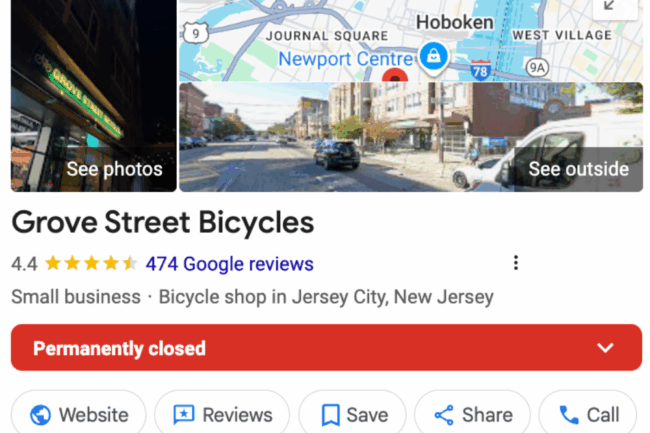 grove street bicycles jersey city closed